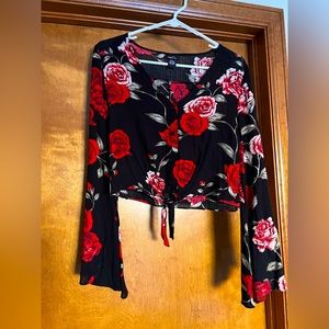 Bell sleeve floral blouse
